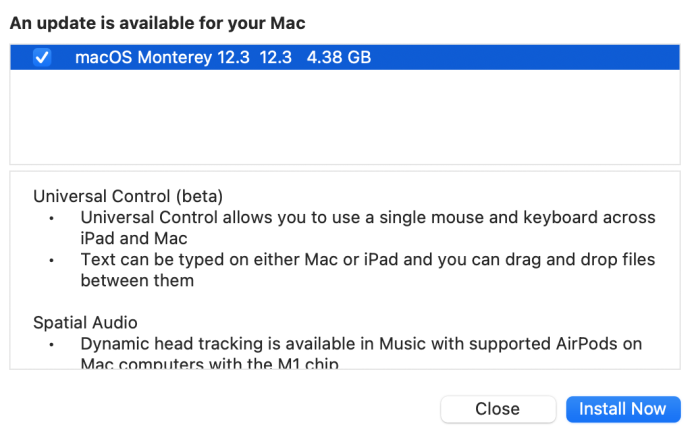 Mac, iPad Universal Control